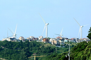 風力発電の大きな風車